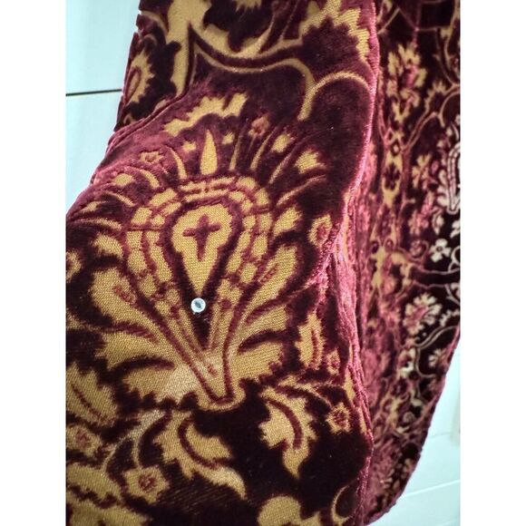 NWT Echo Velour Silk Silk Blend Scarf Wrap Shawl 80x20 Burgundy & Brown - Picture 5 of 7